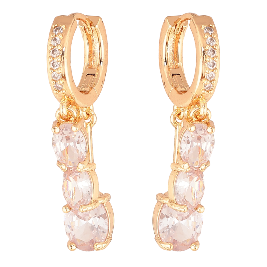 Серьги Xuping M&L цвет 18K подвески на колечках "Подвески с кристаллами" фото №1