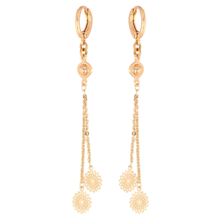 Серьги Xuping M&L цвет 18K подвески на колечках "Цветочные подвески" фото №18