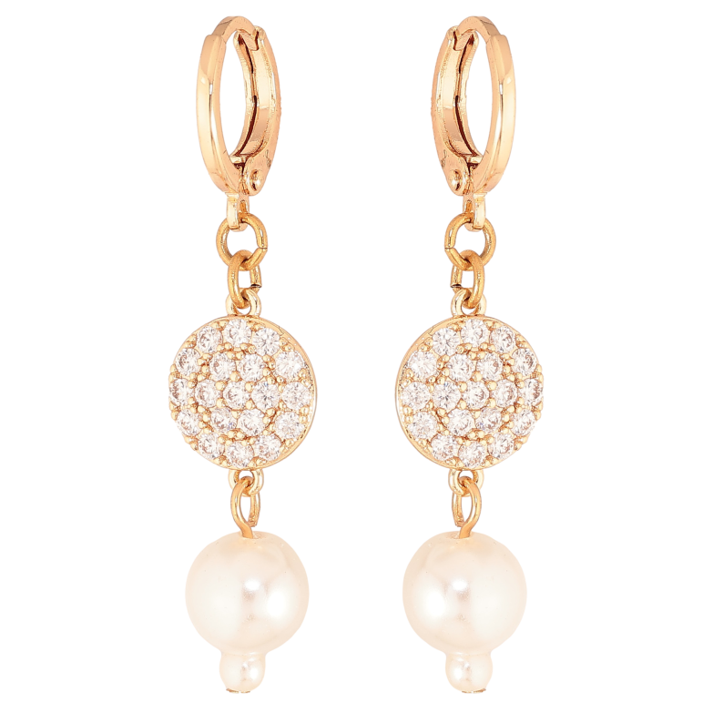 Сережки Xuping M&L колір 18К підвіски на колечках "Перлинні підвіски" фото №1 Сережки Xuping M&L колір 18К підвіски на колечках "Перлинні підвіски" фото №1