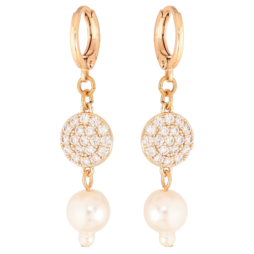 Сережки Xuping M&L колір 18К підвіски на колечках "Перлинні підвіски" фото №1 Сережки Xuping M&L колір 18К підвіски на колечках "Перлинні підвіски" фото №1