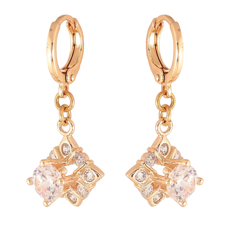 Сережки Xuping M&L колір 18K підвіски на колечках "Ромбові підвіски з кристалами" фото №16 Сережки Xuping M&L колір 18K підвіски на колечках "Ромбові підвіски з кристалами" фото №16