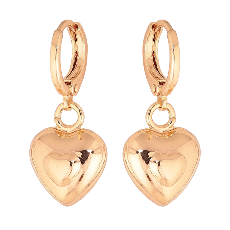 Сережки Xuping M&L колір 18K підвіски на колечках "Сердечка" фото №1