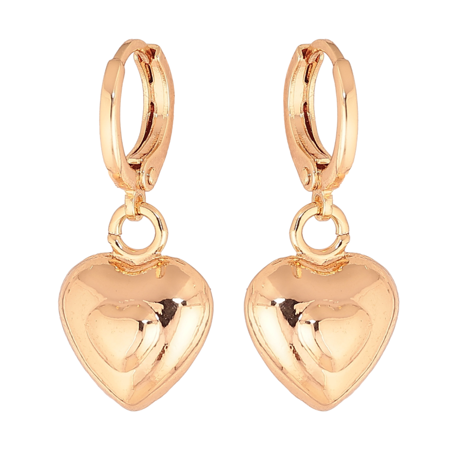 Сережки Xuping M&L колір 18K підвіски на колечках "Сердечка" фото №1 Сережки Xuping M&L колір 18K підвіски на колечках "Сердечка" фото №1