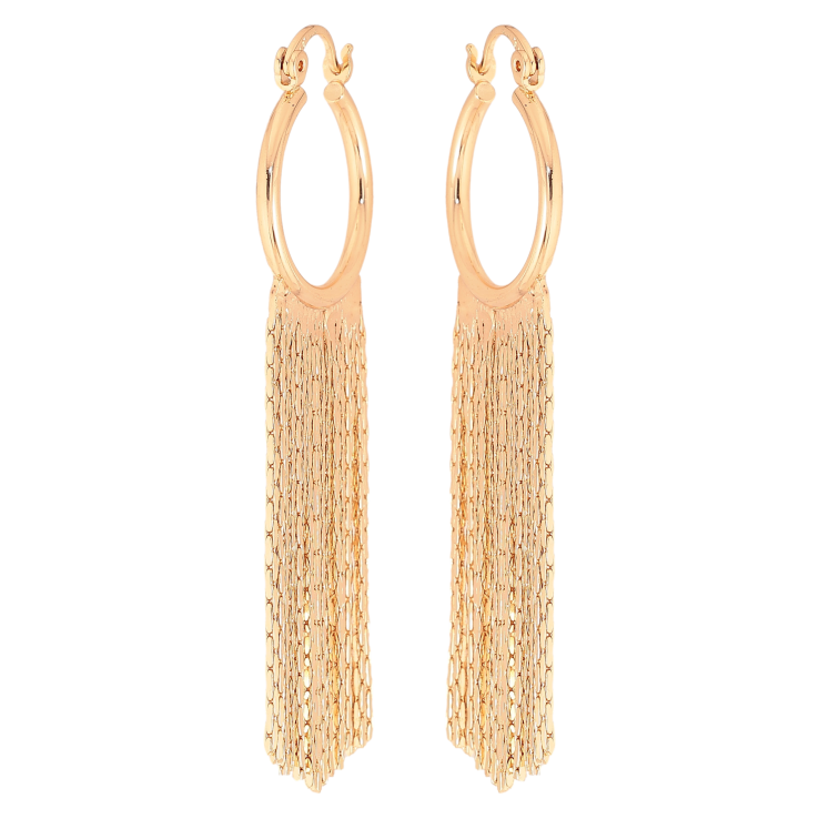 Сережки Xuping M&L колір 18K замок-шпилька "Кільця з підвісками ланцюжками" фото №8