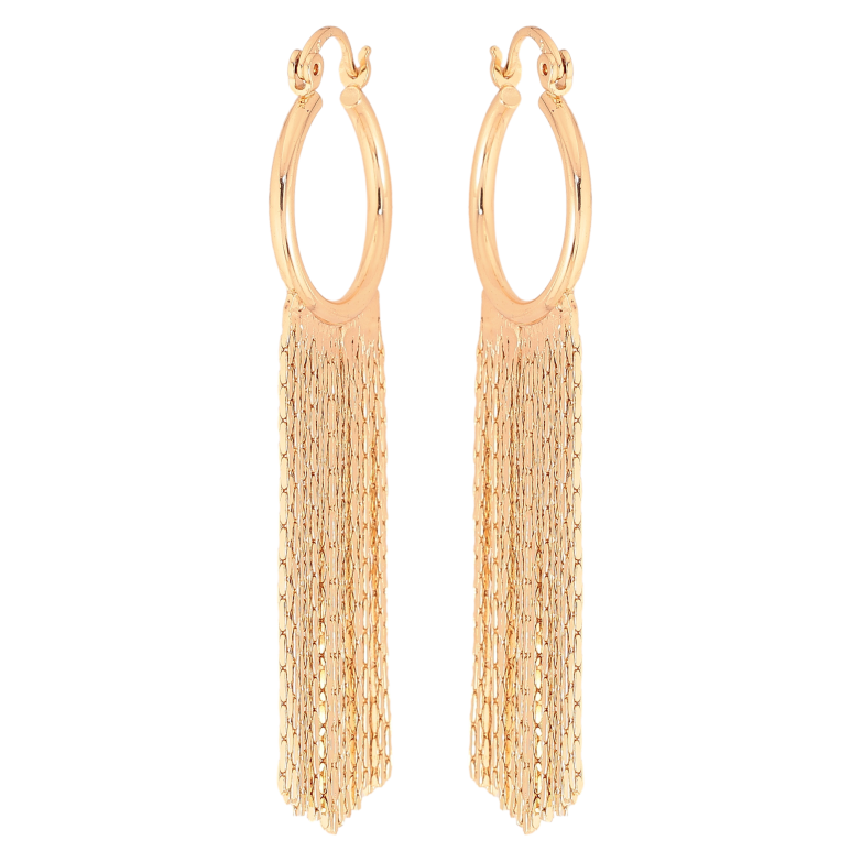 Сережки Xuping M&L колір 18K замок-шпилька "Кільця з підвісками ланцюжками" фото №1