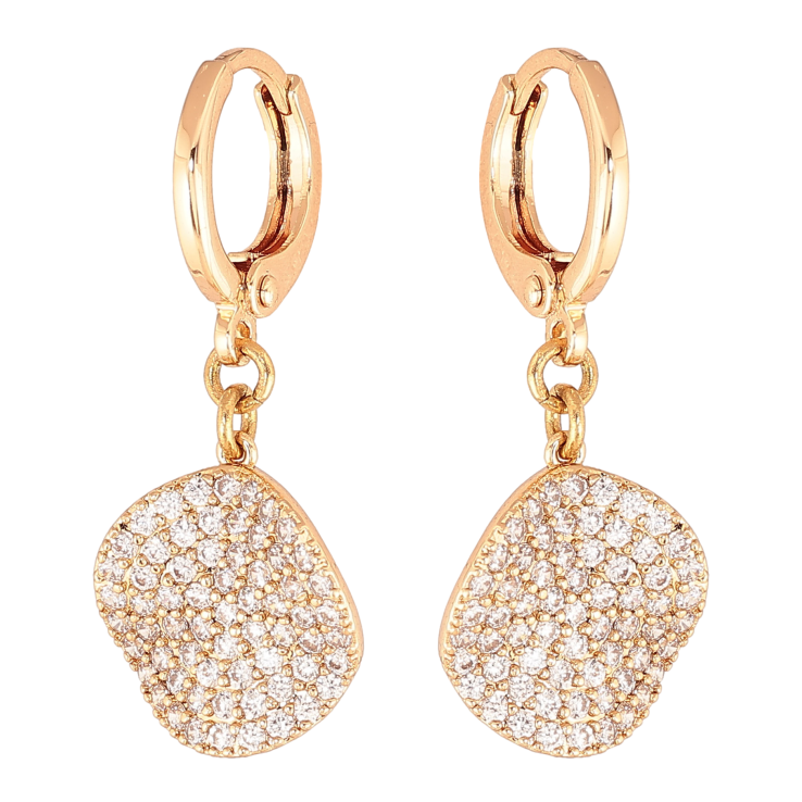 Серьги Xuping M&L цвет 18K подвески на колечках "Инкрустация кристаллами" фото №3