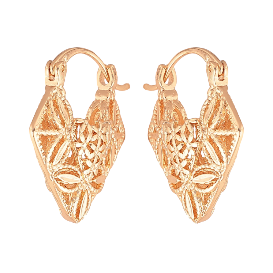 Сережки Xuping M&L колір 18K замок-шпилька "Декоративний візерунок" фото №1