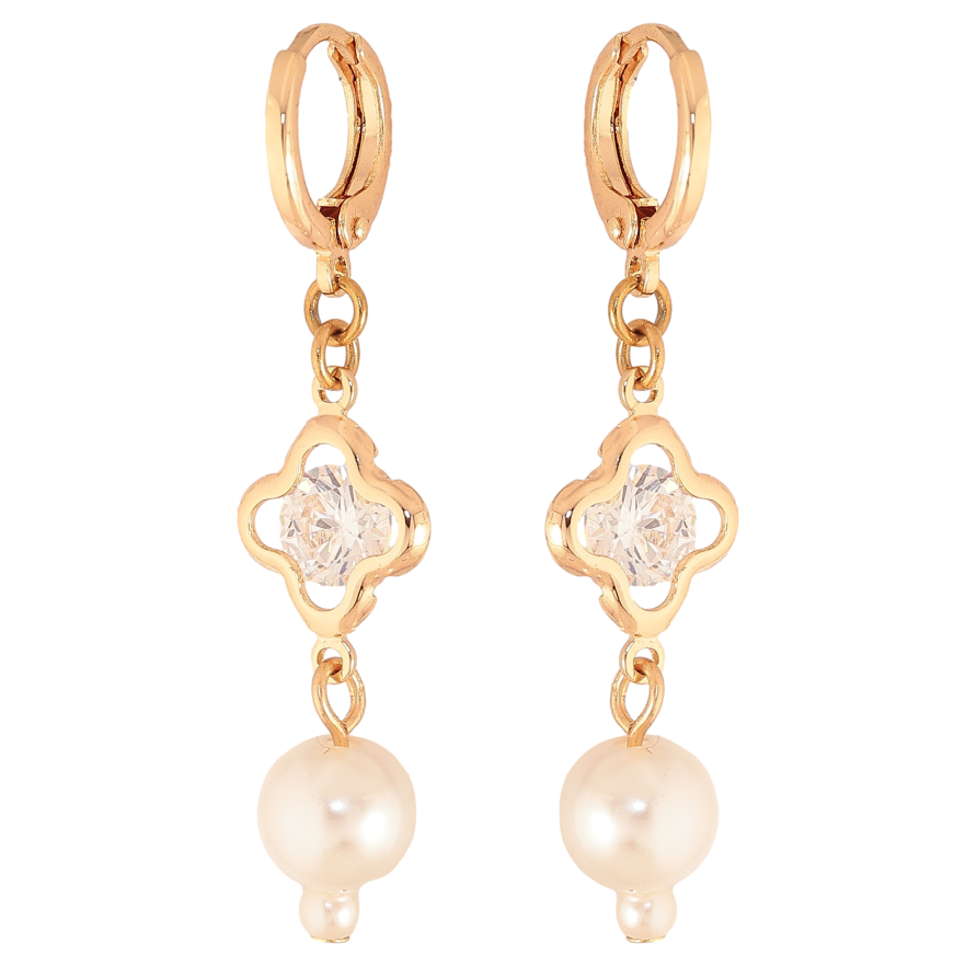 Сережки Xuping M&L колір 18К підвіски на колечках "Перлинні підвіски" фото №1 Сережки Xuping M&L колір 18К підвіски на колечках "Перлинні підвіски" фото №1