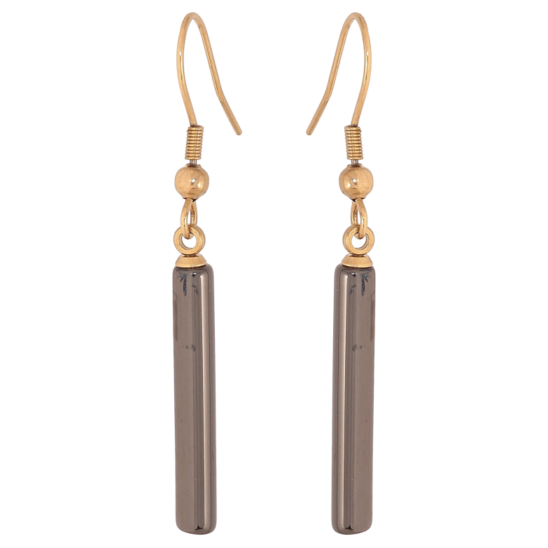 Сережки Xuping TTM Stainless Steel колір 14К французький замок "Чорні керамічні підвіски фото №1