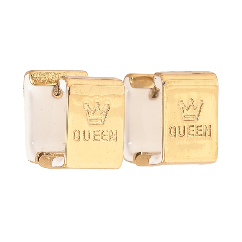 Серьги Xuping TTM Stainless Steel цвет 14К колечки "Queen" фото №1