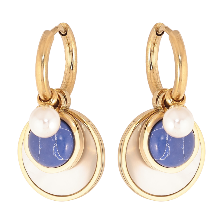 Серьги Xuping TTM Stainless Steel цвет 14К подвески на колечках "Декоративные подвески" 2 в 1 фото №3