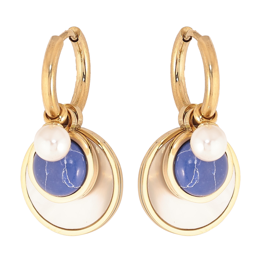 Серьги Xuping TTM Stainless Steel цвет 14К подвески на колечках "Декоративные подвески" 2 в 1 фото №1