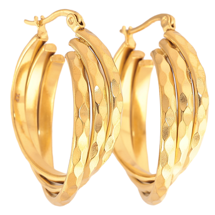 Сережки Xuping TTM Stainless Steel колір 14К кільця (конго) "Декоративні кільця" ø 3см фото №16 Сережки Xuping TTM Stainless Steel колір 14К кільця (конго) "Декоративні кільця" ø 3см фото №16