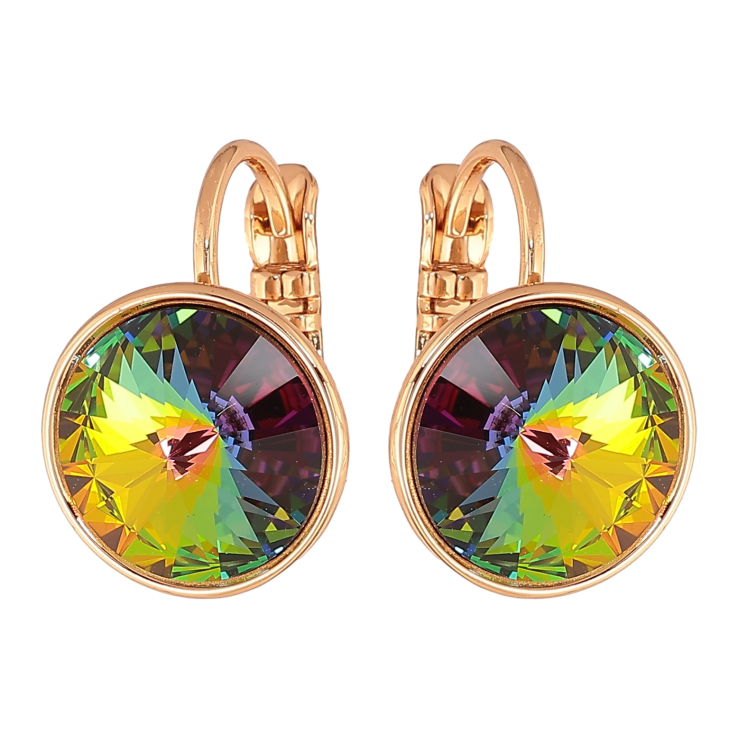 Сережки Xuping колір 18К із кристалами Swarovski французький замок "Кристали Vitrail Medium" ø 12мм фото №13 Сережки Xuping колір 18К із кристалами Swarovski французький замок "Кристали Vitrail Medium" ø 12мм фото №13