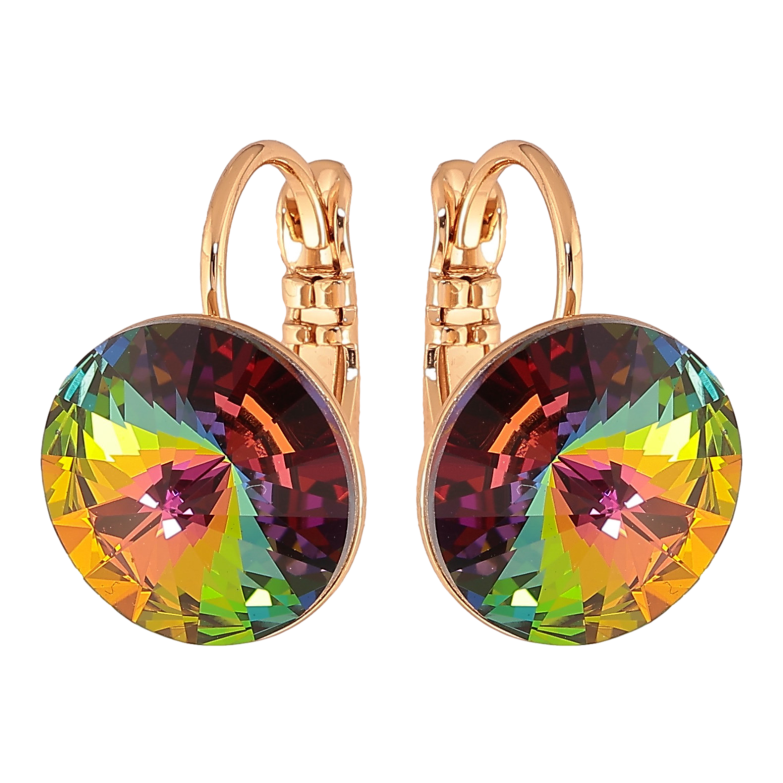 Сережки Xuping колір 18К із кристалами Swarovski французький замок "Кристали Vitrail Medium" ø 12мм фото №21