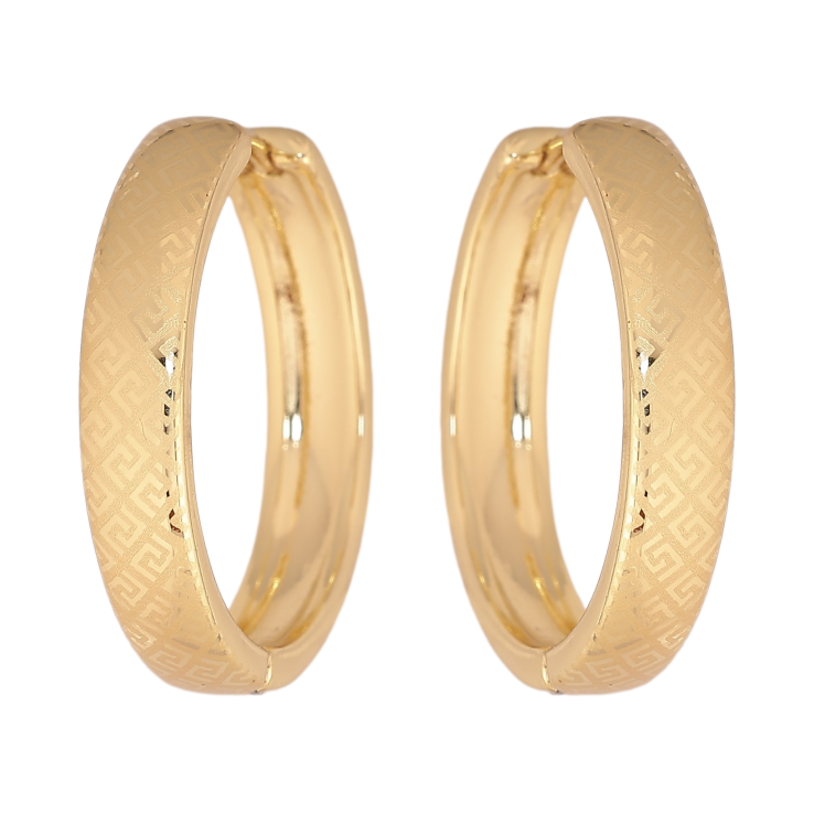 Сережки Xuping колір Позолота 14K колечка "Класика з напиленням, шир. 5мм" ø 2.5см фото №8