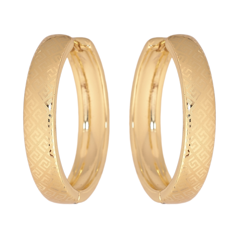 Серьги Xuping цвет Позолота 14K колечки "Классика с напылением, шир. 5мм" ø 2.5см фото №21