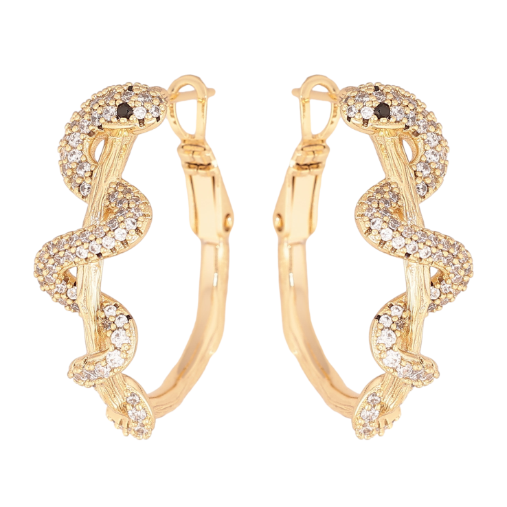 Сережки Xuping колір Позолота 14K італійський замок "Кільця зі зміями" ø 2.5см фото №20