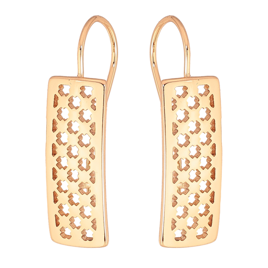 Сережки Xuping колір Позолота 18К французький замок "Прямокутники з різьбленим візерунком" фото №1