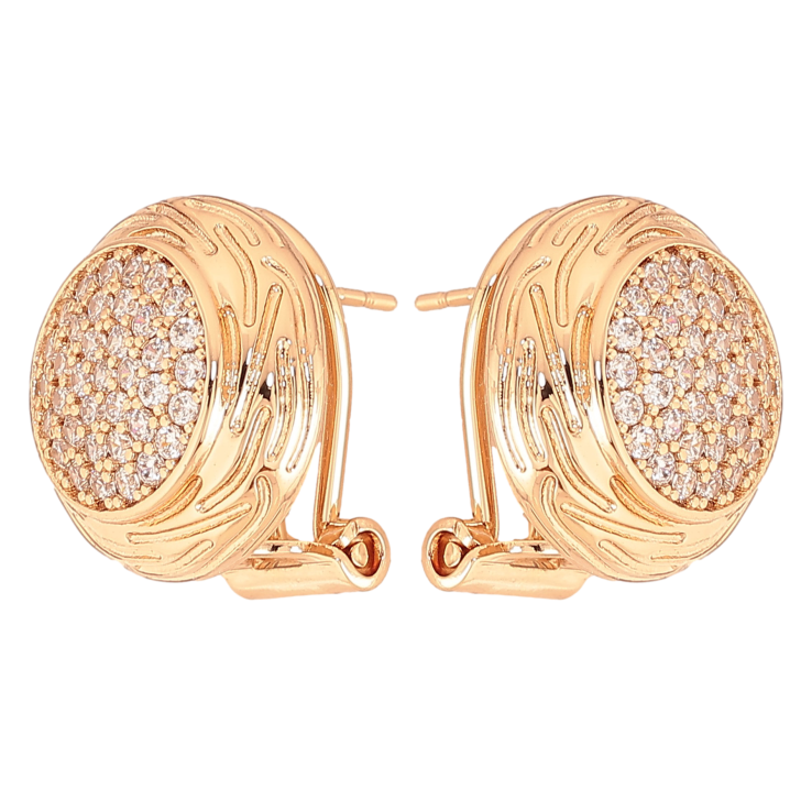 Сережки Xuping колір Позолота 18К італійський замок "Інкрустація кристалами" фото №7 Сережки Xuping колір Позолота 18К італійський замок "Інкрустація кристалами" фото №7