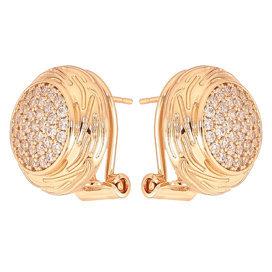 Сережки Xuping колір Позолота 18К італійський замок "Інкрустація кристалами" фото №1