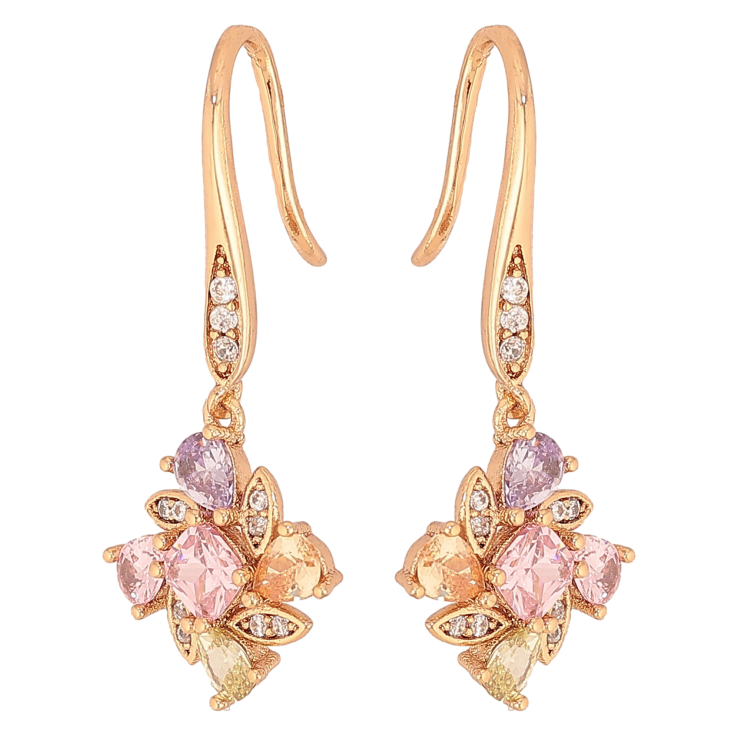 Сережки Xuping колір Позолота 18К французький замок "Підвіски з різнокольоровими кристалами" фото №25 Сережки Xuping колір Позолота 18К французький замок "Підвіски з різнокольоровими кристалами" фото №25