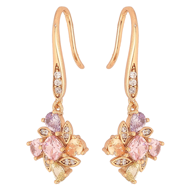 Серьги Xuping цвет Позолота 18К французский замок "Подвески с разноцветными кристаллами" фото №19