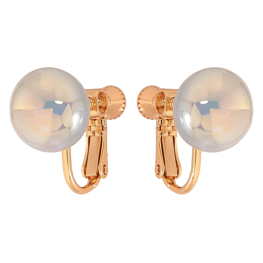 Сережки Xuping колір Позолота 18К кліпси на закрутках "Блакитні еліпсоїди" ø 12мм фото №1