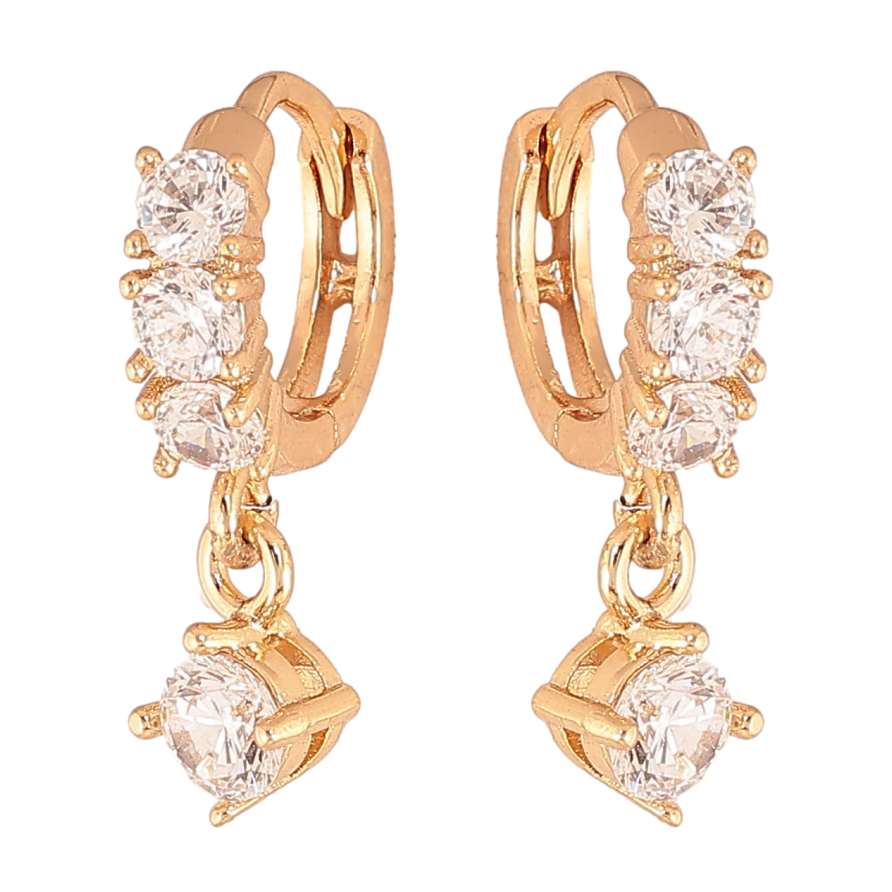 Сережки Xuping колір Позолота 18К підвіски на колечках "Кристальний блиск" фото №1 Сережки Xuping колір Позолота 18К підвіски на колечках "Кристальний блиск" фото №1