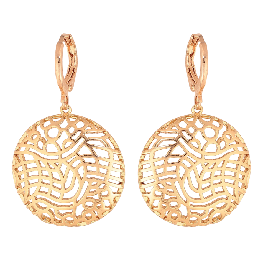 Сережки Xuping колір Позолота 18К підвіски на колечках "Різний візерунок" фото №1