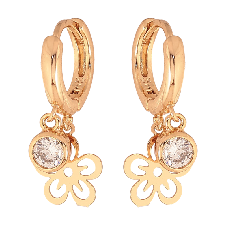 Серьги Xuping цвет Позолота 18К подвески на колечках "Цветочки с кристаллами" фото №1 Серьги Xuping цвет Позолота 18К подвески на колечках "Цветочки с кристаллами" фото №1