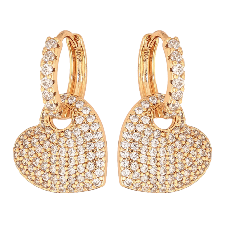 Серьги Xuping цвет Позолота 18К подвески на колечках "Сердечки с инкрустацией кристаллами" 2 в 1 фото №1 Серьги Xuping цвет Позолота 18К подвески на колечках "Сердечки с инкрустацией кристаллами" 2 в 1 фото №1