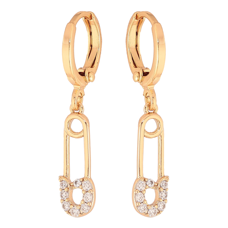 Серьги Xuping цвет Позолота 18К подвески на колечках "Булавки" фото №9 Серьги Xuping цвет Позолота 18К подвески на колечках "Булавки" фото №9