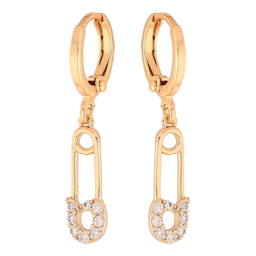 Серьги Xuping цвет Позолота 18К подвески на колечках "Булавки" фото №1