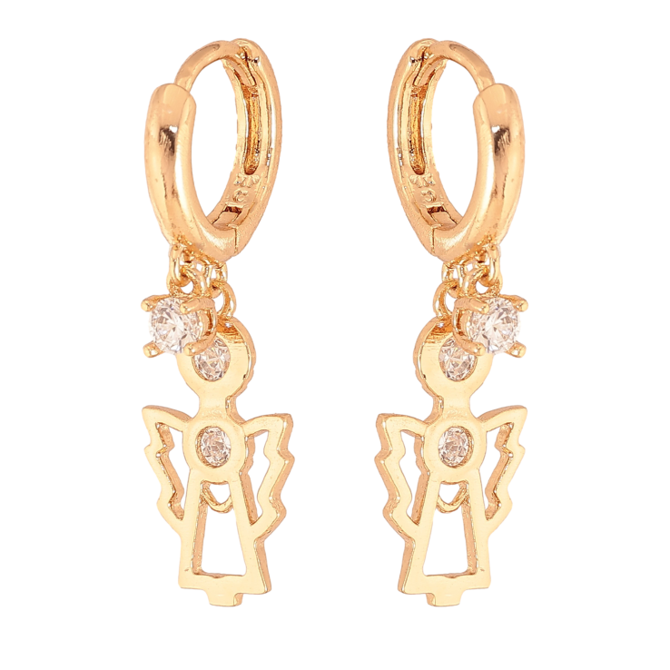 Серьги Xuping цвет Позолота 18К подвески на колечках "Ангелочки" фото №17