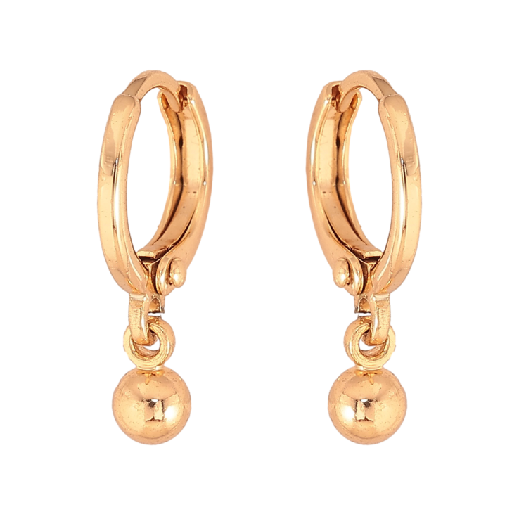 Серьги Xuping цвет Позолота 18К подвески на колечках "Шарики" ø 4мм фото №4 Серьги Xuping цвет Позолота 18К подвески на колечках "Шарики" ø 4мм фото №4