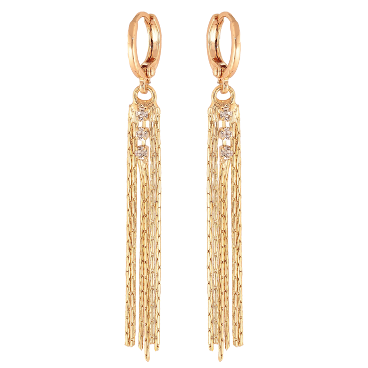 Серьги Xuping цвет Позолота 18К подвески на колечках "Цепочки" фото №17 Серьги Xuping цвет Позолота 18К подвески на колечках "Цепочки" фото №17