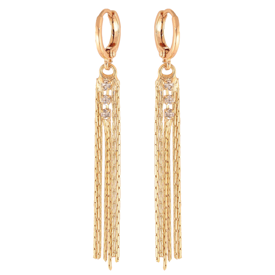 Серьги Xuping цвет Позолота 18К подвески на колечках "Цепочки" фото №1 Серьги Xuping цвет Позолота 18К подвески на колечках "Цепочки" фото №1