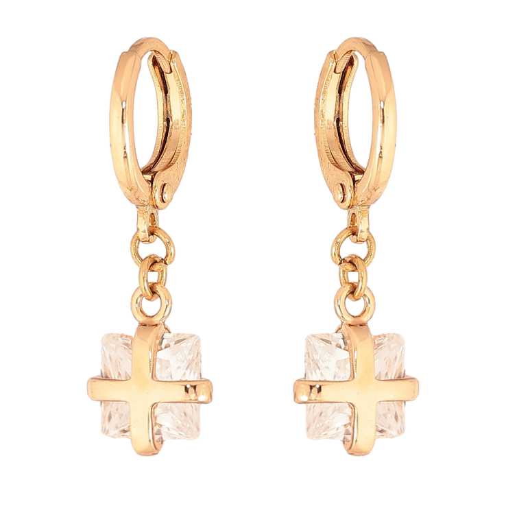 Сережки Xuping колір Позолота 18К підвіски на колечках "Підвіски з кристалами" фото №10 Сережки Xuping колір Позолота 18К підвіски на колечках "Підвіски з кристалами" фото №10