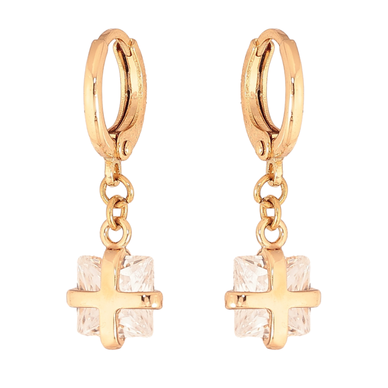 Серьги Xuping цвет Позолота 18К подвески на колечках "Подвески с кристаллами" фото №1