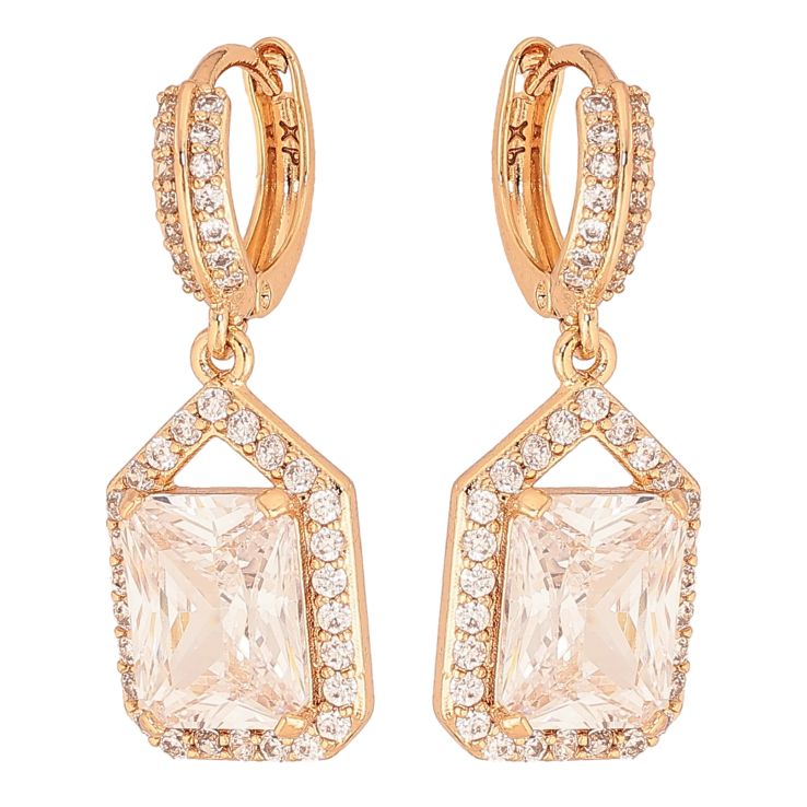 Сережки Xuping колір Позолота 18К підвіски на колечках "Інкрустація кристалами" фото №9 Сережки Xuping колір Позолота 18К підвіски на колечках "Інкрустація кристалами" фото №9