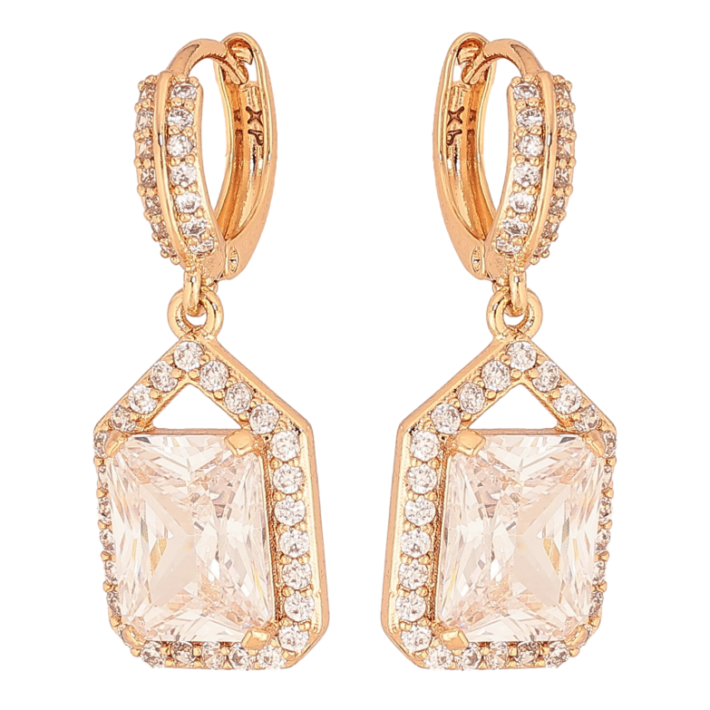 Сережки Xuping колір Позолота 18К підвіски на колечках "Інкрустація кристалами" фото №1 Сережки Xuping колір Позолота 18К підвіски на колечках "Інкрустація кристалами" фото №1