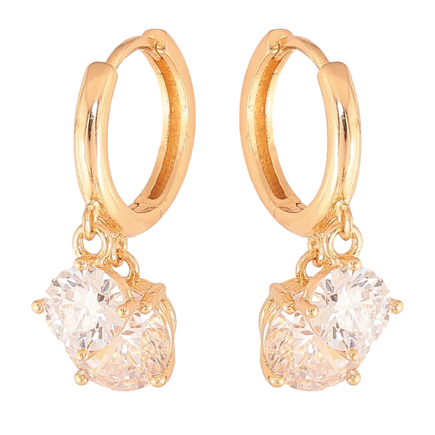 Сережки Xuping колір Позолота 18К підвіски на колечках "Кристали" фото №1 Сережки Xuping колір Позолота 18К підвіски на колечках "Кристали" фото №1