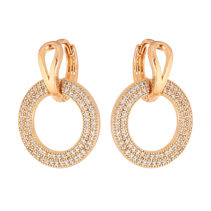 Сережки Xuping колір Позолота 18К підвіски на колечках "Кільця з інкрустацією кристалами" фото №17 Сережки Xuping колір Позолота 18К підвіски на колечках "Кільця з інкрустацією кристалами" фото №17