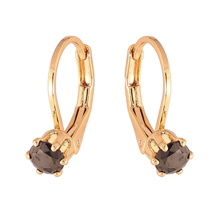 Сережки Xuping колір Позолота 18К французький замок "Чорні кристали на дужках" ø 4мм фото №7 Сережки Xuping колір Позолота 18К французький замок "Чорні кристали на дужках" ø 4мм фото №7