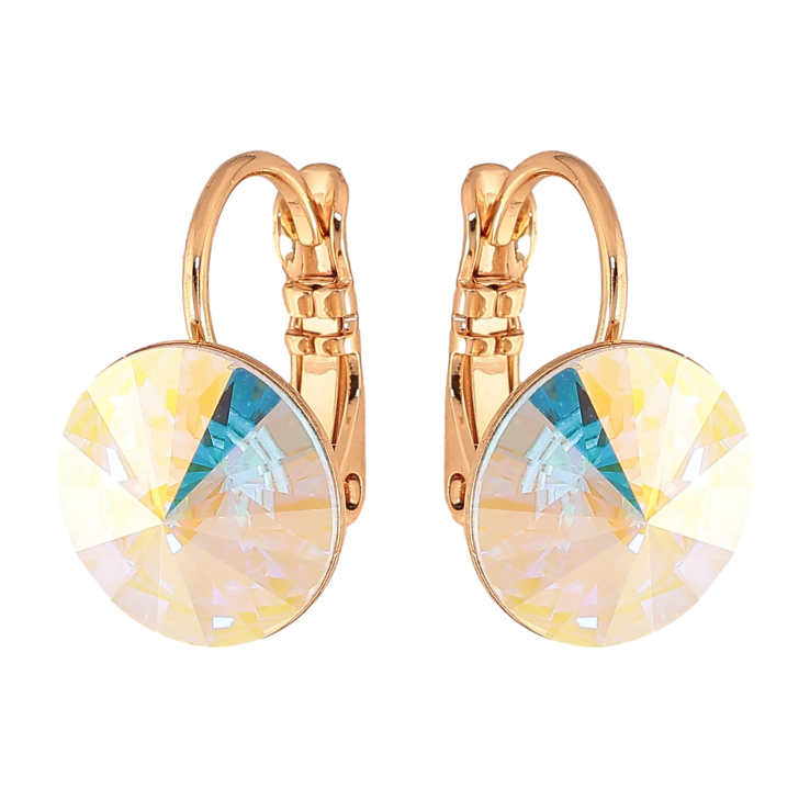 Сережки Xuping колір Позолота 18К французький замок "Райдужні кристали" ø 11мм фото №5 Сережки Xuping колір Позолота 18К французький замок "Райдужні кристали" ø 11мм фото №5