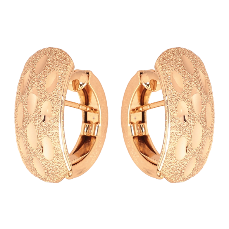 Серьги Xuping цвет Позолота 18К итальянский замок "Узор с шагренью" фото №1
