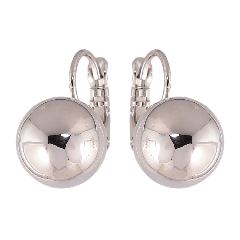 Сережки Xuping колір Родій французький замок "Кульки на дужках" ø 12мм фото №1