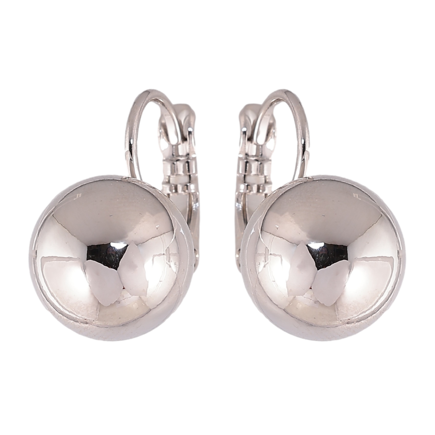 Сережки Xuping колір Родій французький замок "Кульки на дужках" ø 12мм фото №1