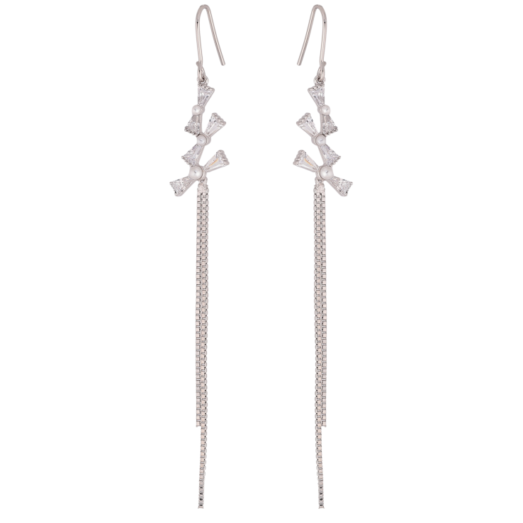 Сережки Xuping колір Родій французький замок "Декоративні підвіски з кристалами" фото №20 Сережки Xuping колір Родій французький замок "Декоративні підвіски з кристалами" фото №20